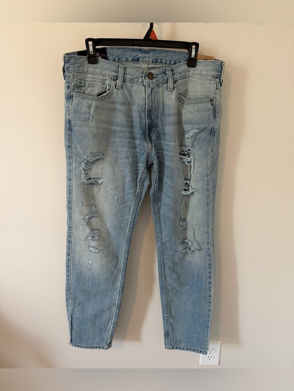 Hollister Skinny Jeans Men’s Size 32 Light Wash Distressed